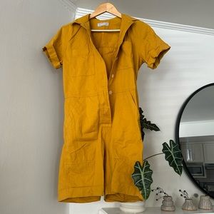 Mustard yellow everlane romper